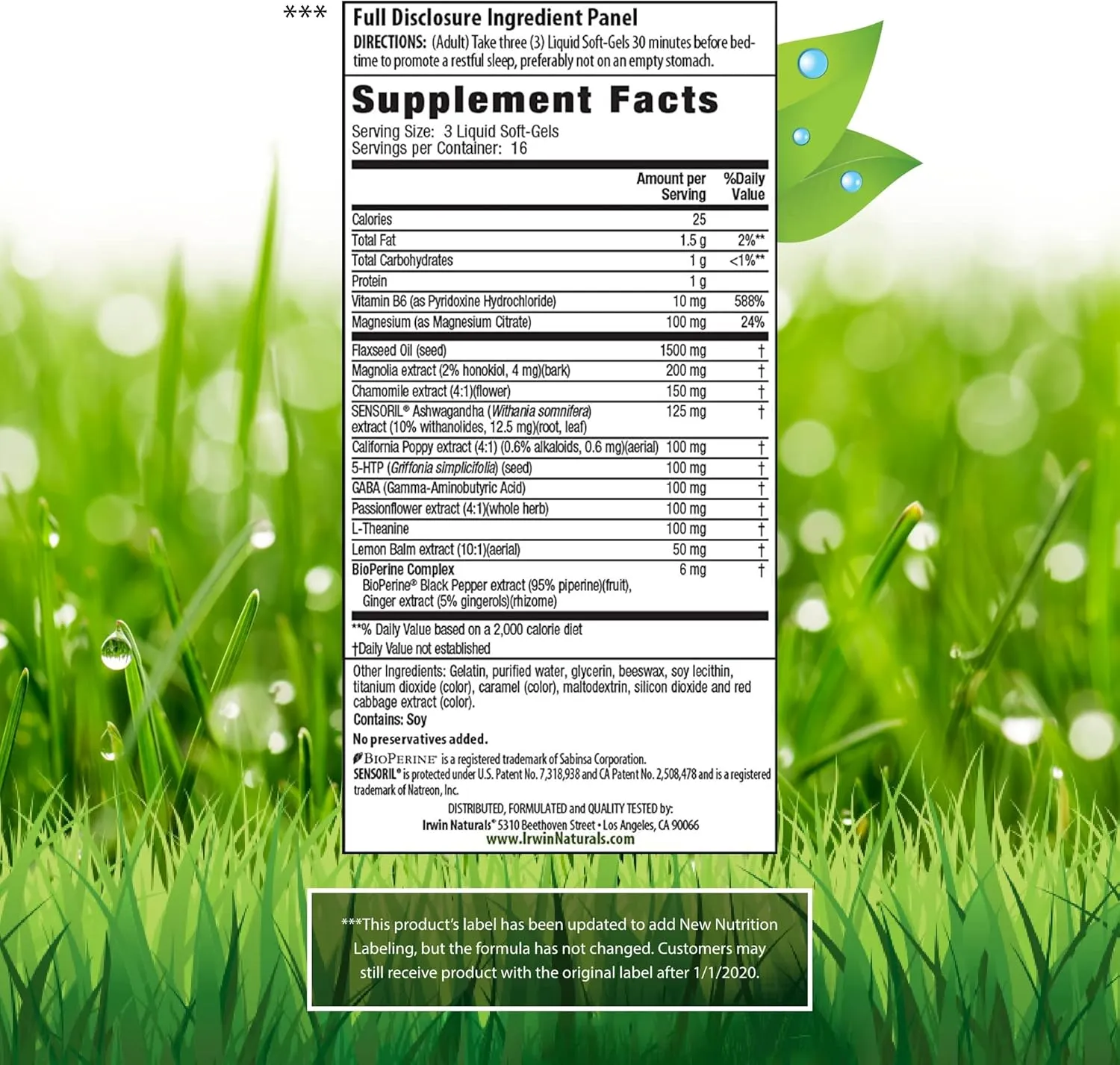 Irwin Naturals Power to Sleep PM Melatonin-Free - 50 Liquid Soft-Gels - Blend of Sensoril, Magnolia, Chamomile & More