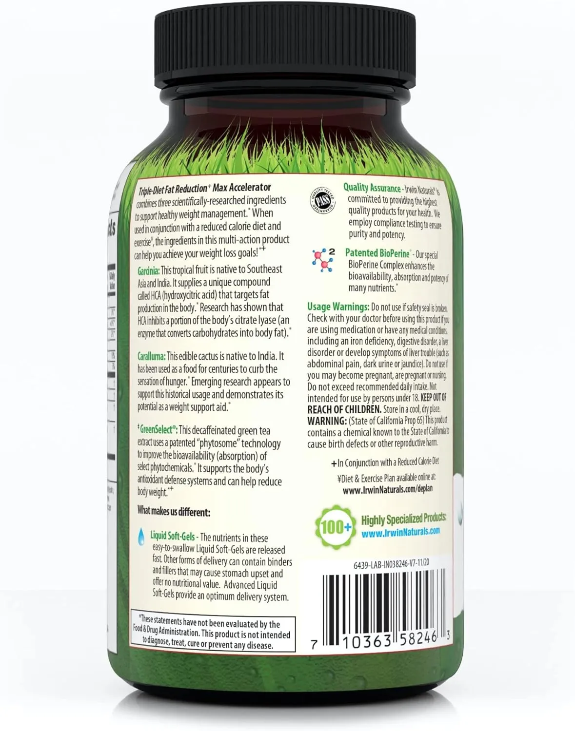Irwin Naturals Triple-Diet Fat Reduction Max Accelerator - Supports Healthy Weight Management - 72 Liquid Soft-Gels