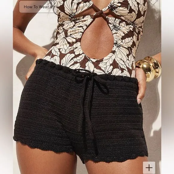 J. Crew Crochet Mini Shorts Swim Coverup Size Small