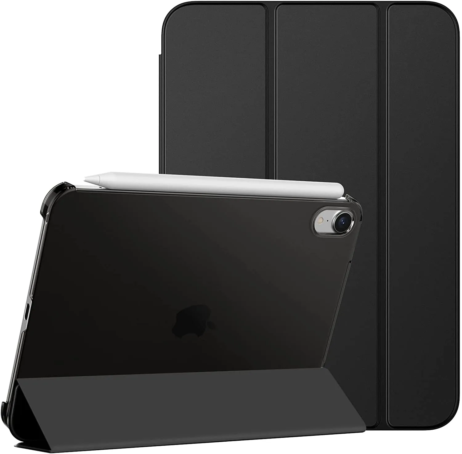 JETech Case Compatible with iPad Mini 6 (8.3-Inch, 2021 Model, 6th Generation), Slim Stand Hard Back Shell Smart Cover with Auto Wake/Sleep (Black)
