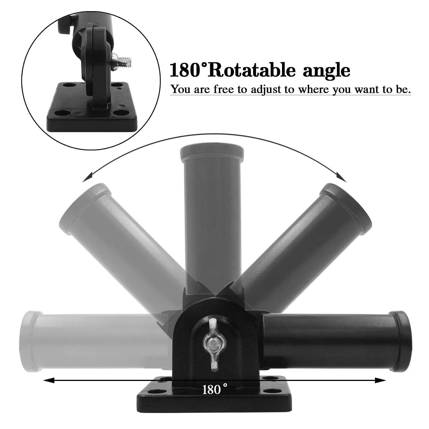 Jetlifee Multi Position Flagpole Mounting Bracket Rust Free Two Colors Available