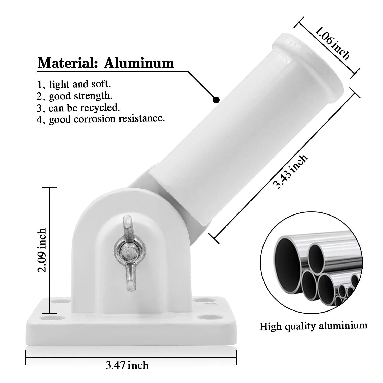 Jetlifee Multi Position Flagpole Mounting Bracket Rust Free Two Colors Available