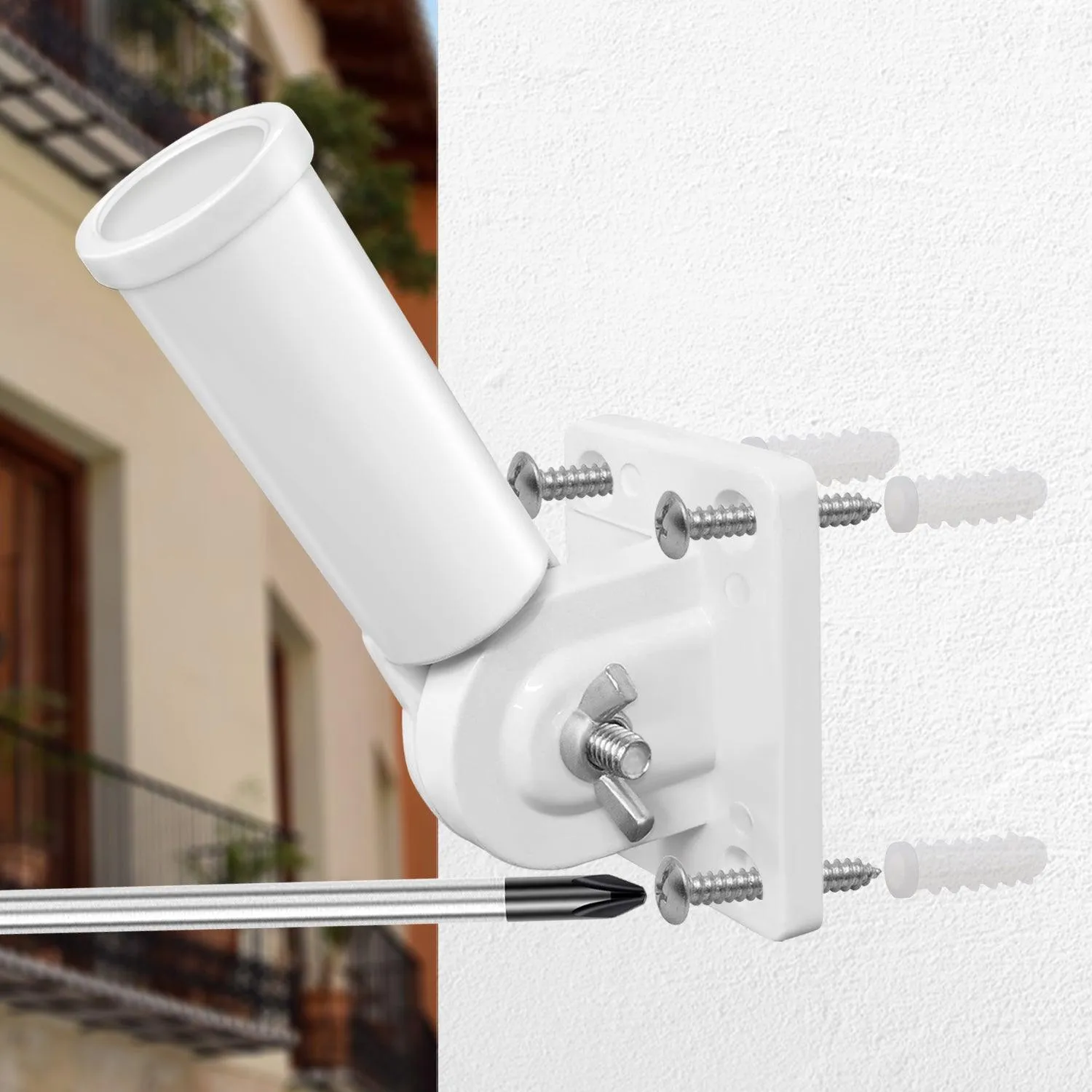 Jetlifee Multi Position Flagpole Mounting Bracket Rust Free Two Colors Available