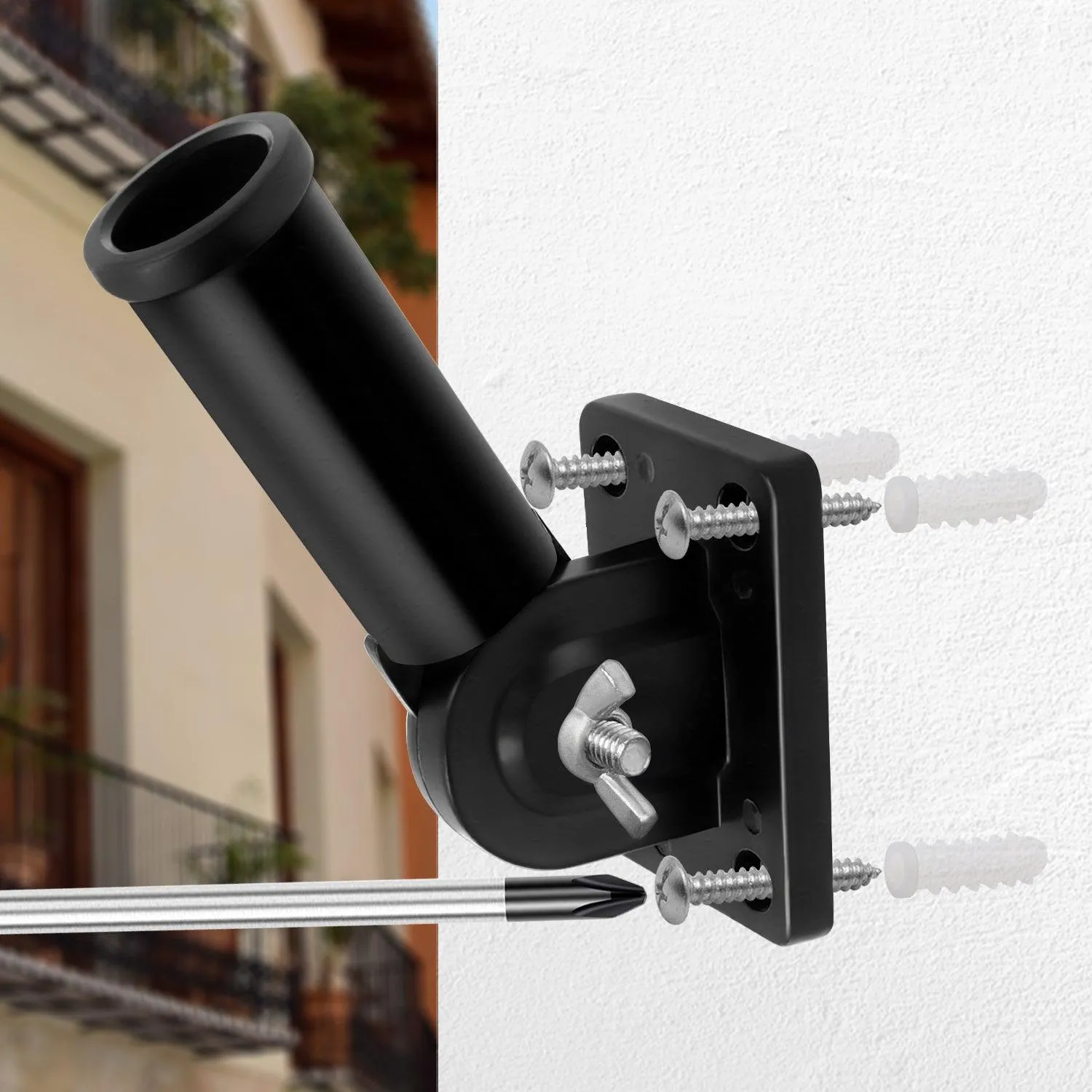 Jetlifee Multi Position Flagpole Mounting Bracket Rust Free Two Colors Available