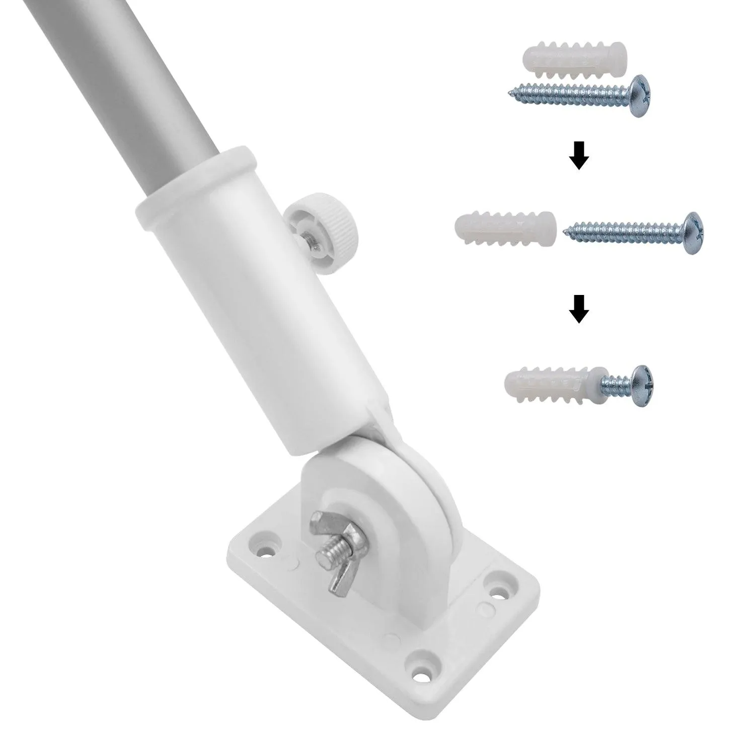 Jetlifee Multi Position Flagpole Mounting Bracket Rust Free Two Colors Available