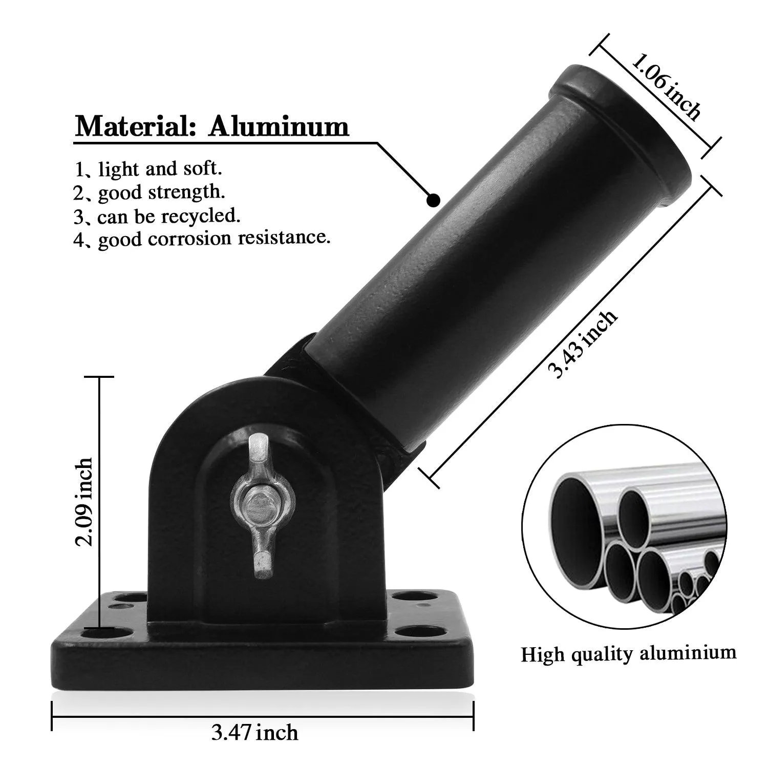 Jetlifee Multi Position Flagpole Mounting Bracket Rust Free Two Colors Available