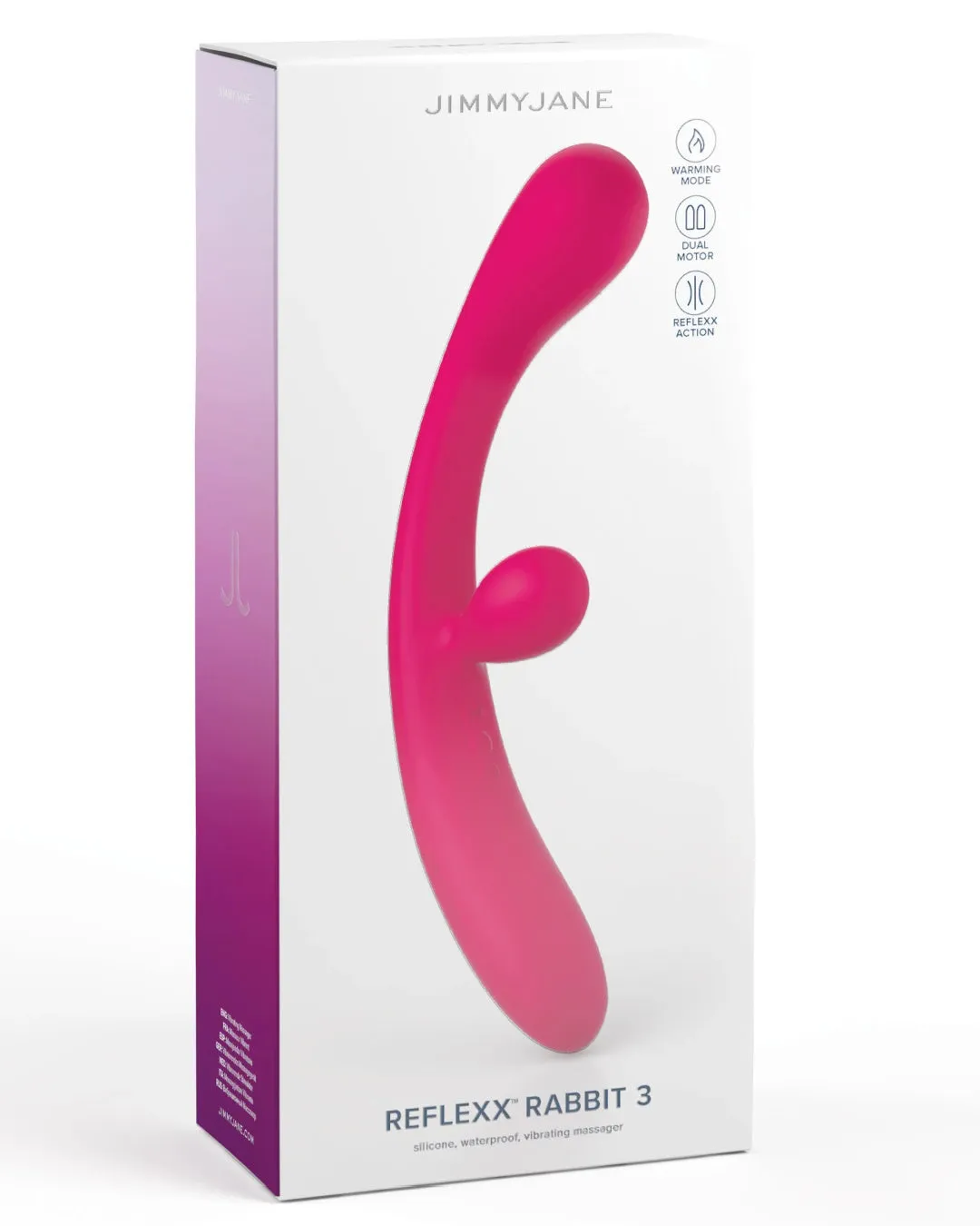 Jimmyjane Reflexx Rabbit 3 First Time Slim Flexible Warming Vibrator - Pink