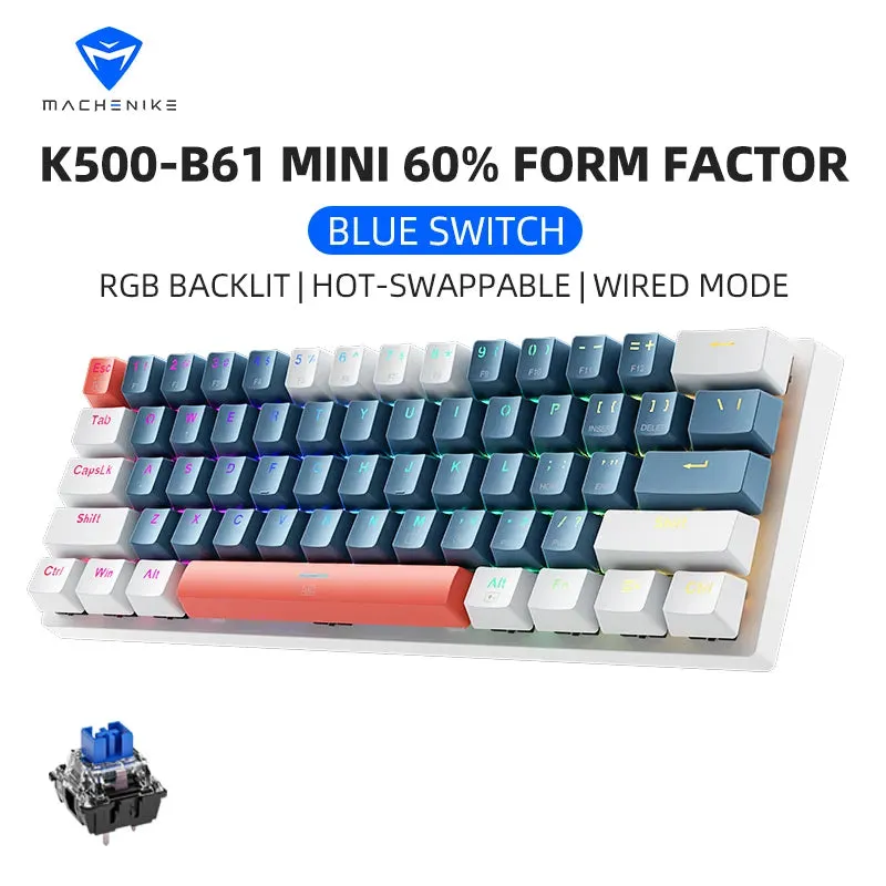 K500-B61 61-Key Mini Mechanical Gaming Keyboard