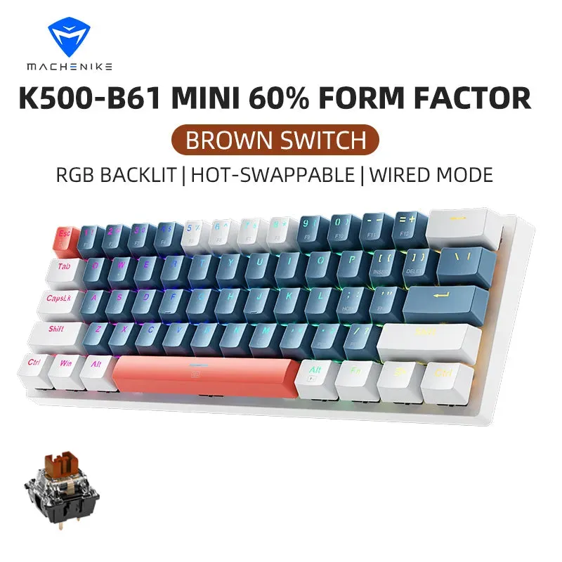 K500-B61 61-Key Mini Mechanical Gaming Keyboard