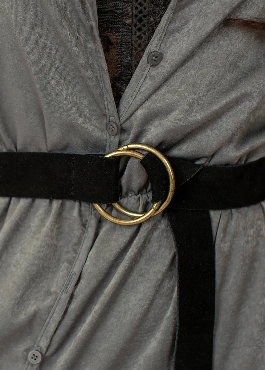 Kailey Leather Belt in Black