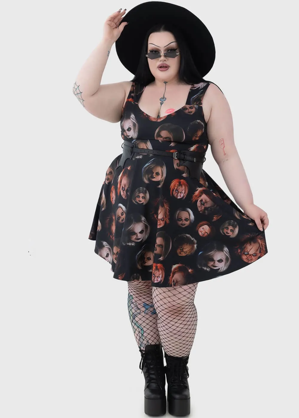 Killstar x Chucky Did You Miss Me Andy Skater Dress Black