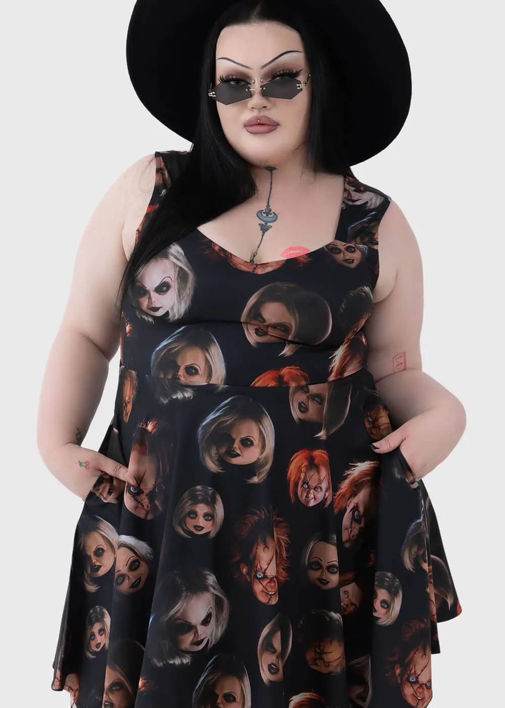 Killstar x Chucky Did You Miss Me Andy Skater Dress Black