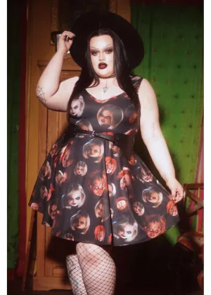 Killstar x Chucky Did You Miss Me Andy Skater Dress Black