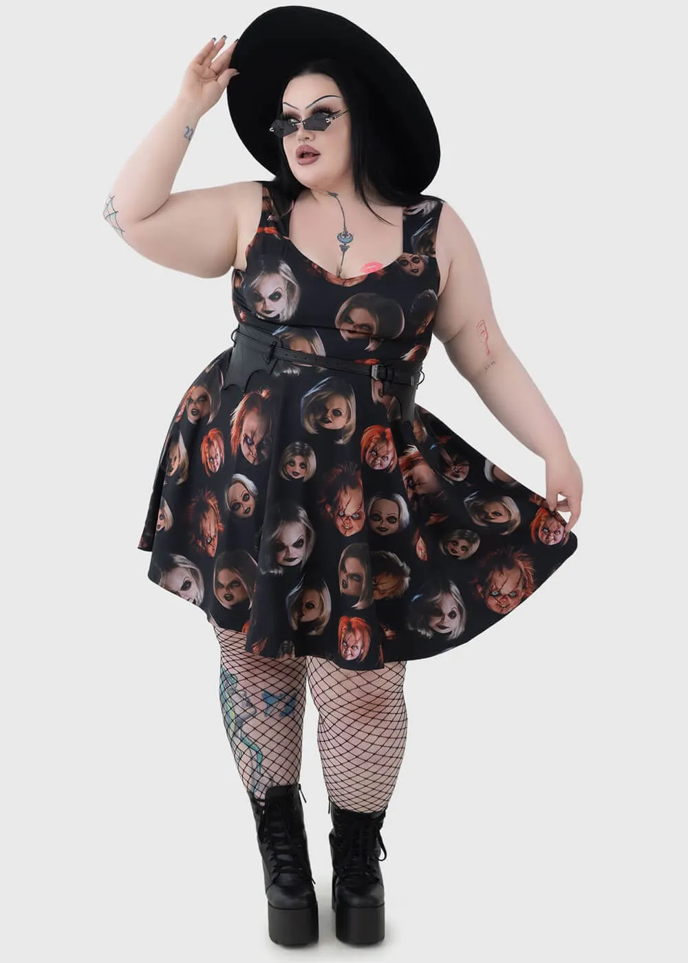 Killstar x Chucky Did You Miss Me Andy Skater Dress Black