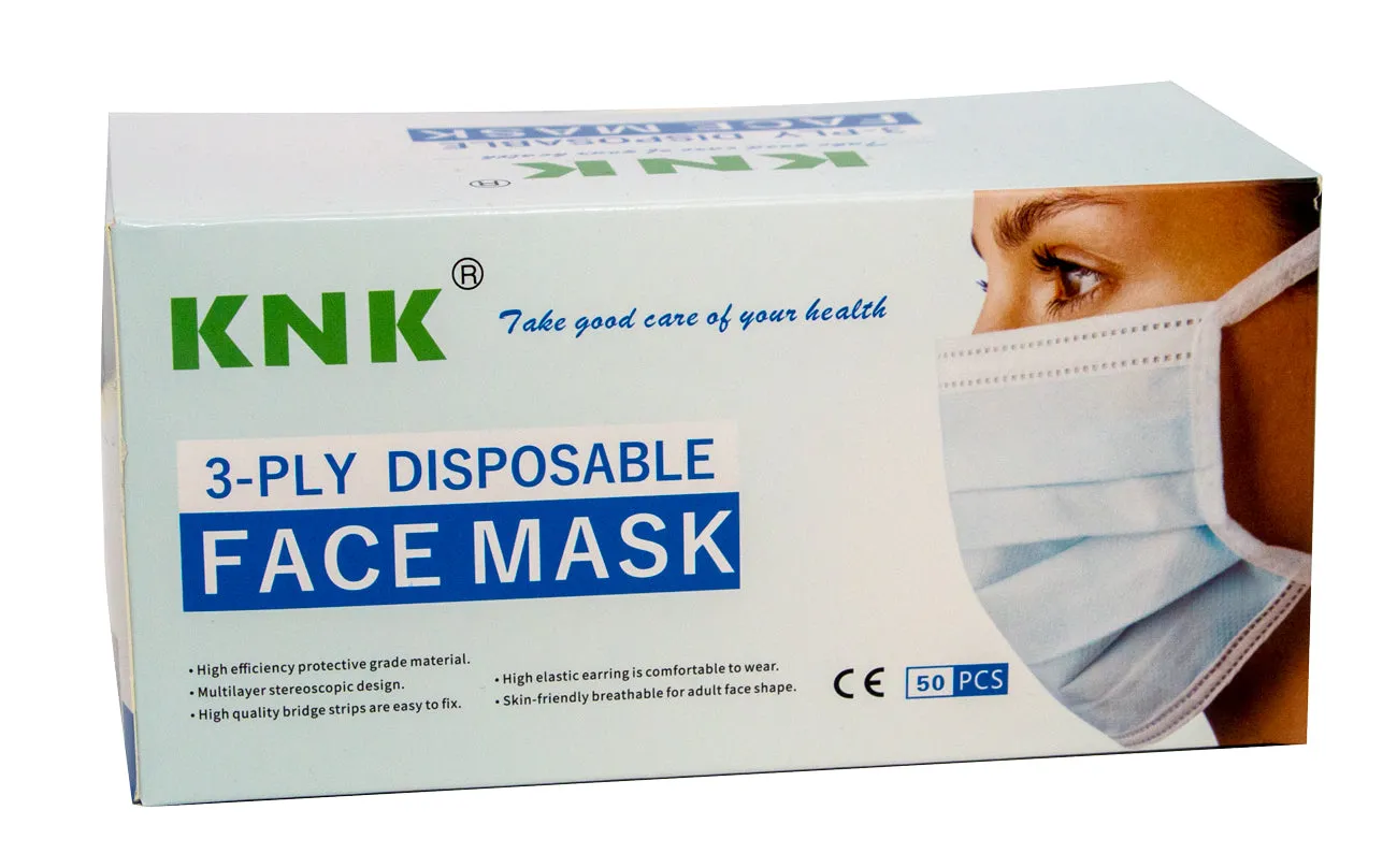 KNK 3 Ply Disposable Face Mask 50 Pcs
