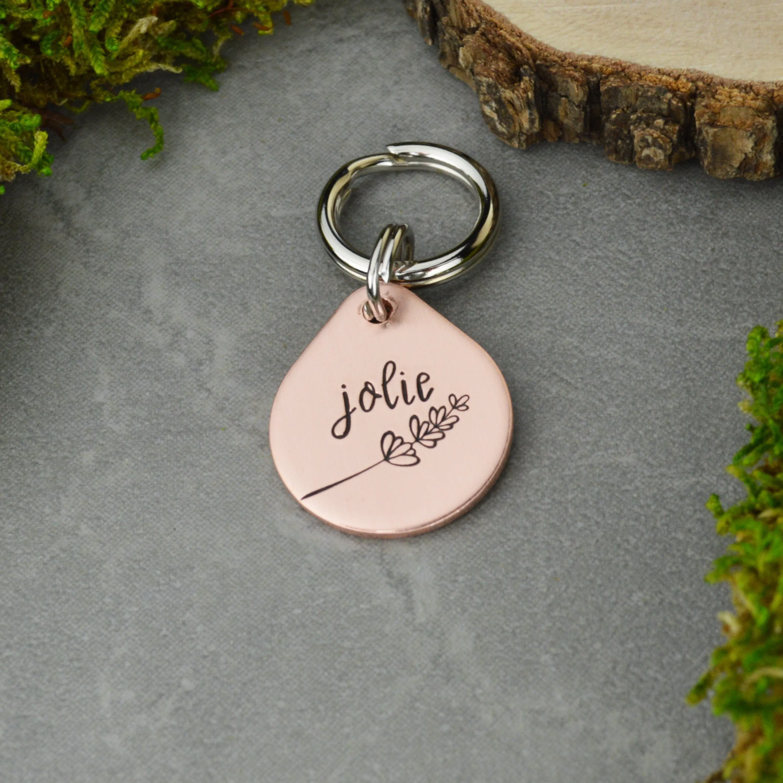 Lavender Sprig Mini Pet ID Tag