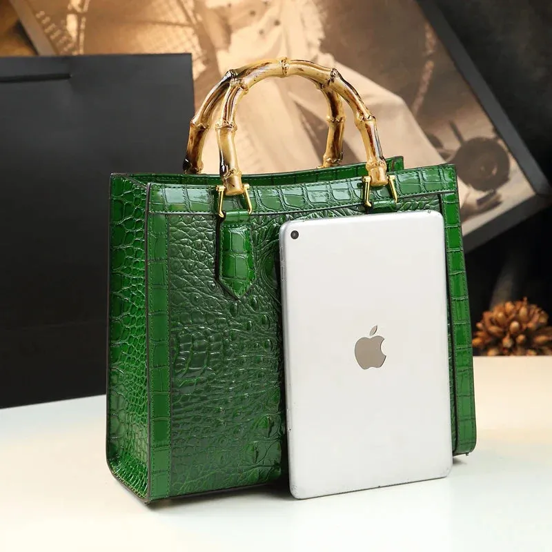 Leather Crocodile Pattern Messenger Bags