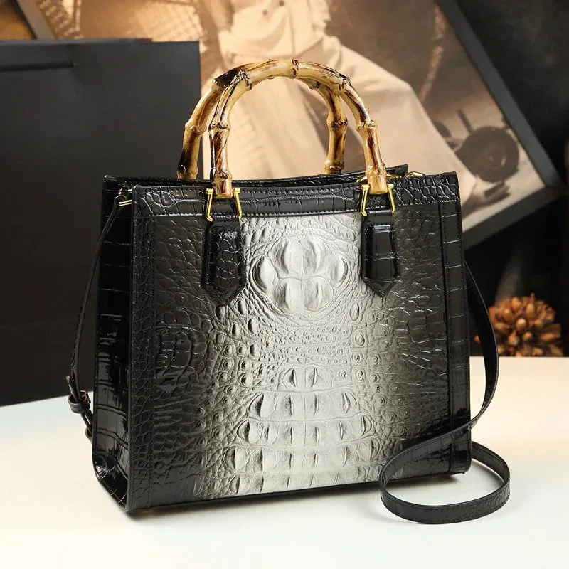 Leather Crocodile Pattern Messenger Bags