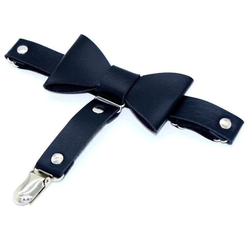 Leather Hand-studded Leg Loop Garter Belt