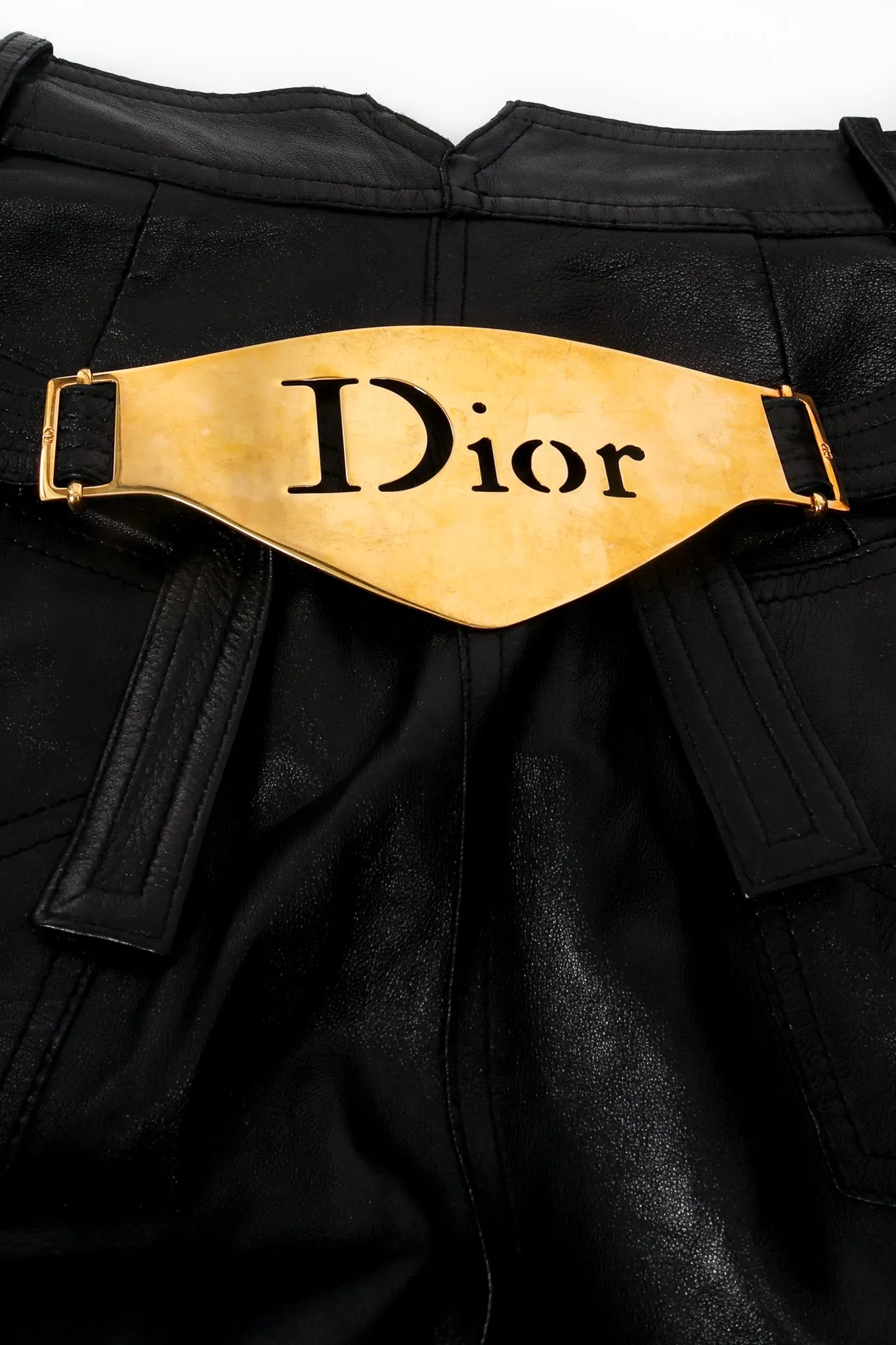 Leather Tuxedo Lace Plaque Pant