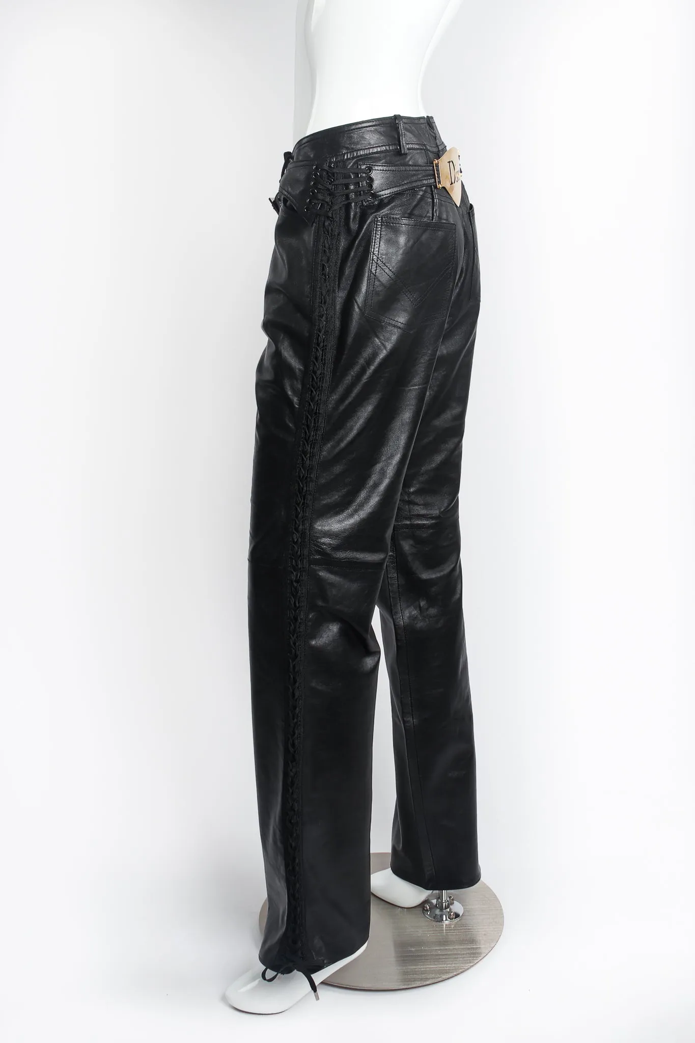 Leather Tuxedo Lace Plaque Pant