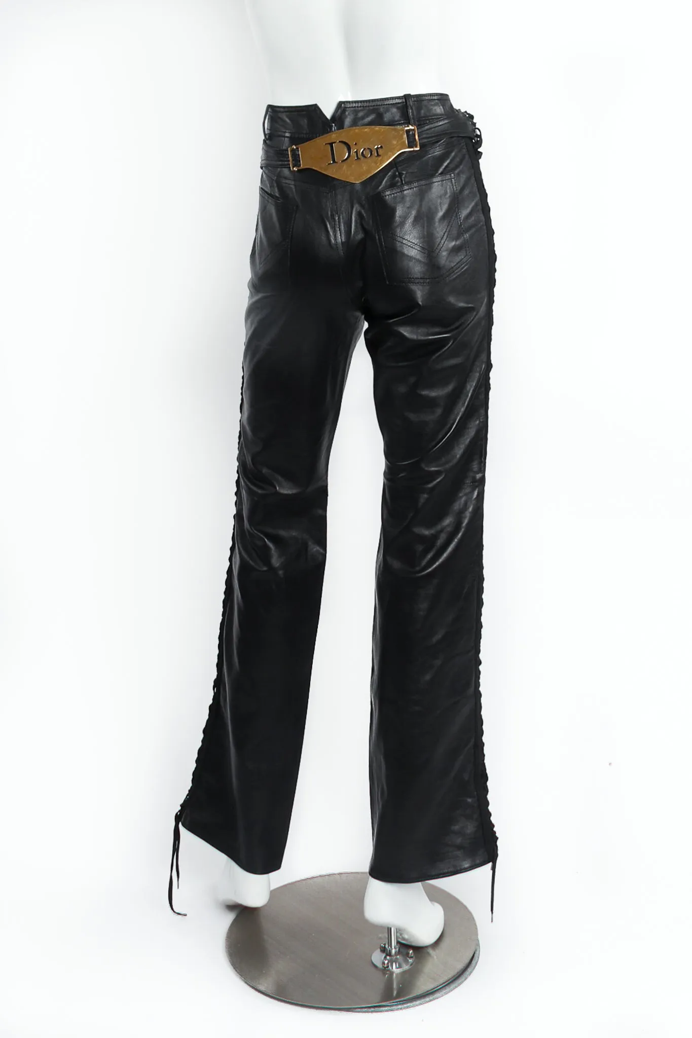 Leather Tuxedo Lace Plaque Pant
