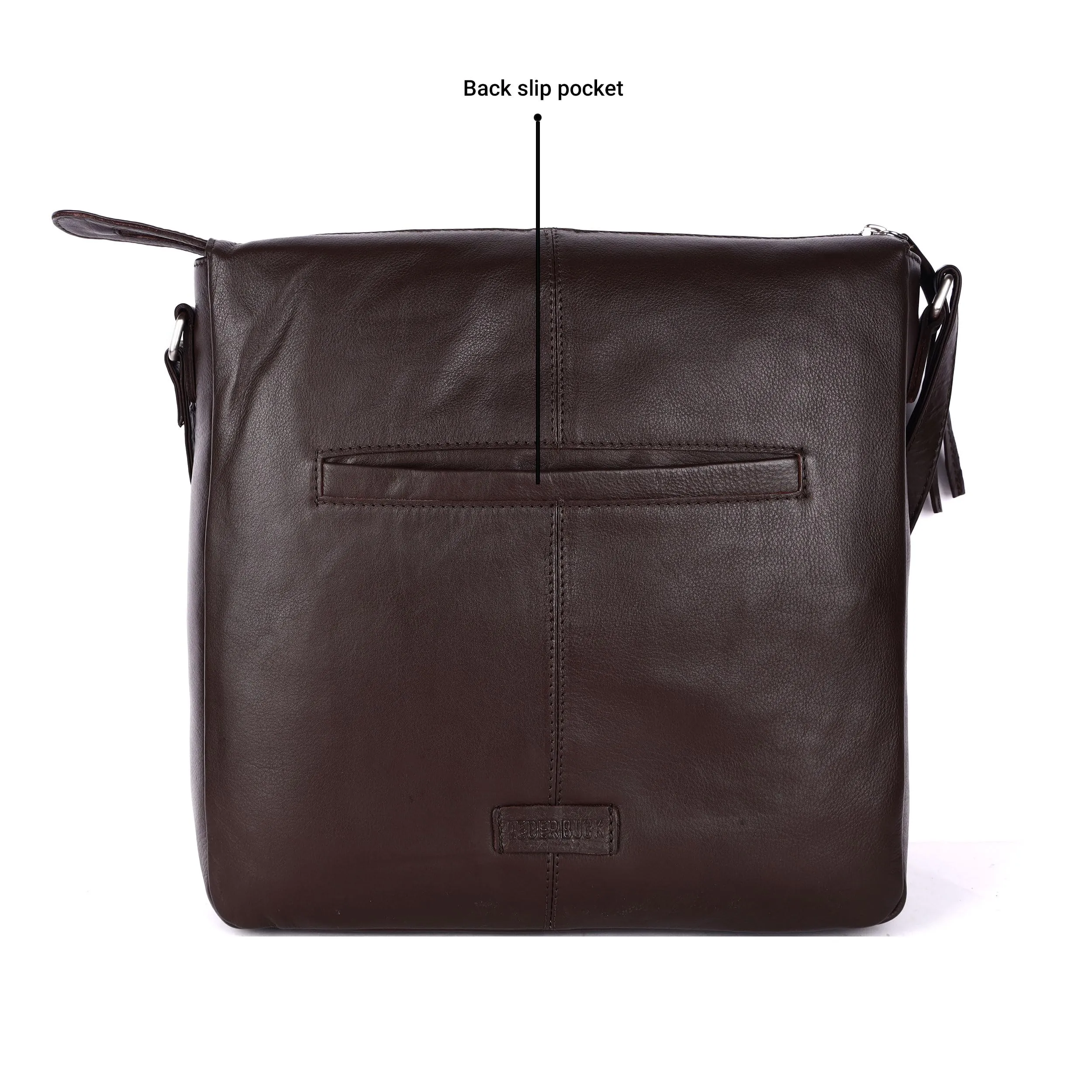 LEDERBUCK Erica Soft Napa Real Leather Large Cross body handbag-Double Zip Premium Sling Crossover Shoulder Bag for Women (Brown)
