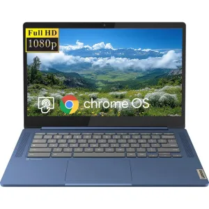 Lenovo IdeaPad Slim 3 Chromebook Laptop 14" FHD Touchscreen Laptop MediaTek Kompanio 520 4GB RAM 320GB Storage(64GB eMMC 256GB Micro SD) Wi-Fi 6 Chrome OS Abyss Blue