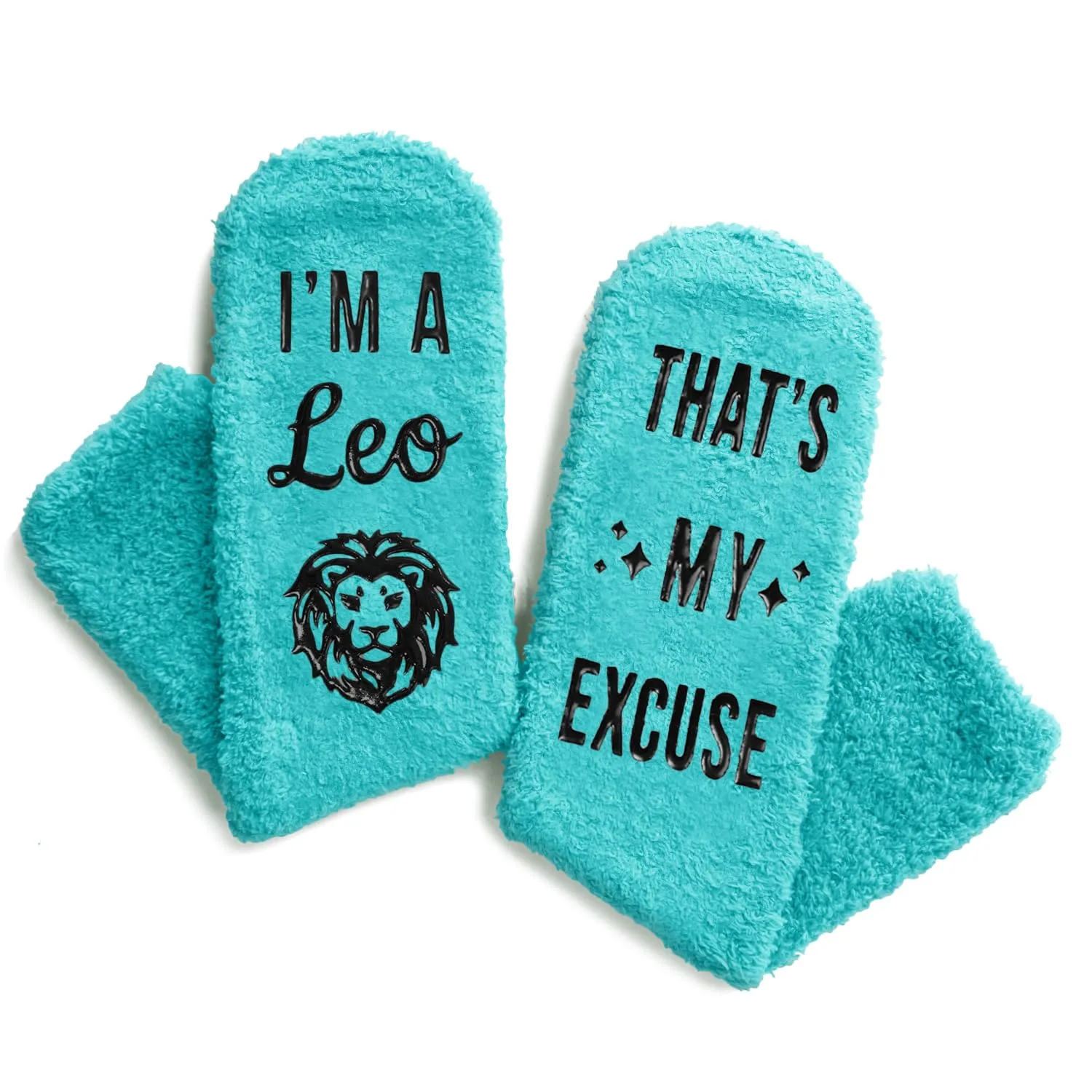 Leo Zodiac Birthday Astrology Constellation Horoscope Gifts for Women Teen Girls, Fuzzy Fluffy Space Galaxy Leo Socks Teens