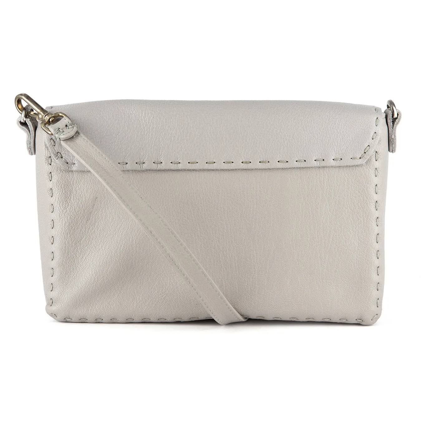 Liana : Ladies Leather Crossbody Handbag in Quarry Cayak