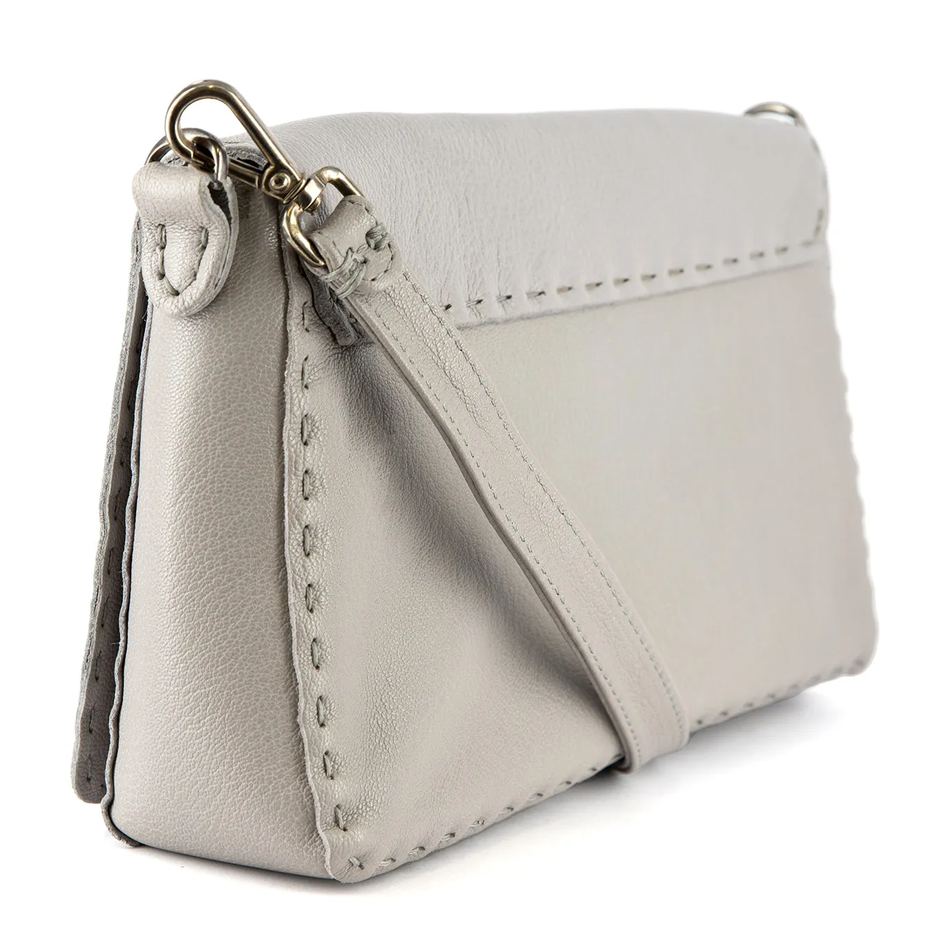 Liana : Ladies Leather Crossbody Handbag in Quarry Cayak