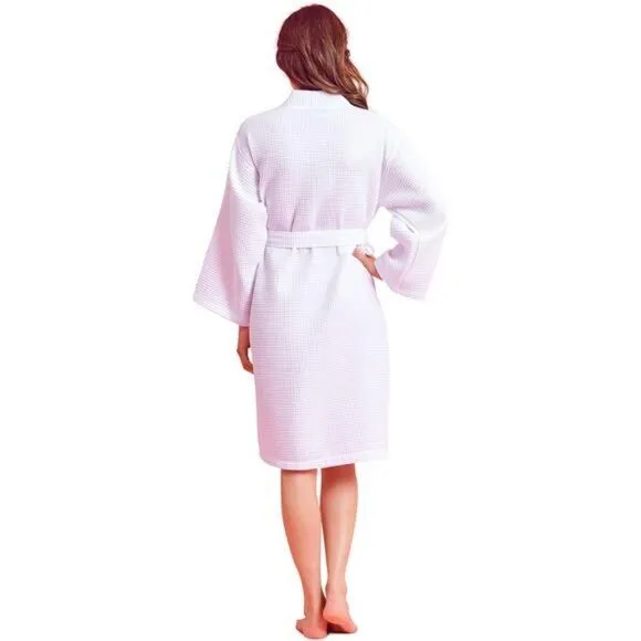 Lightweight Cotton &amp; Polyester Blend Kimono Robe - Women's Bathrobe for SPA