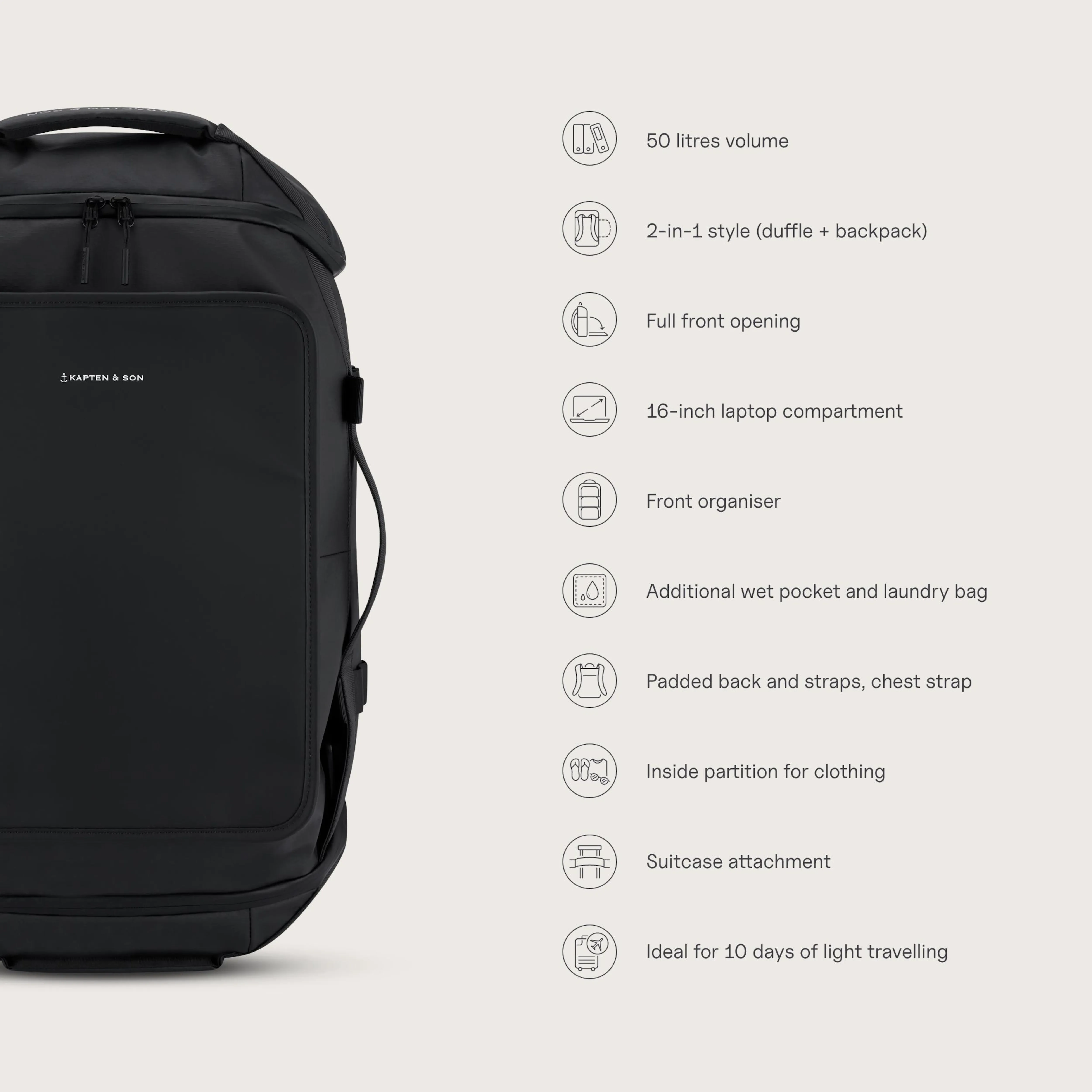 Lisbon Duffle Backpack Sandstone