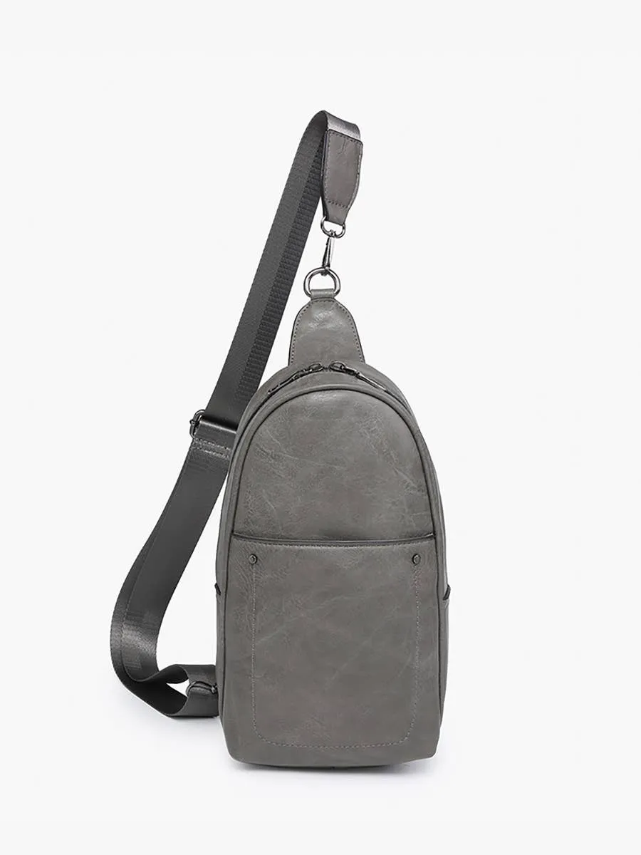M2437 Pamela Sling Bag w/ Dbl Zip & Removable Strap