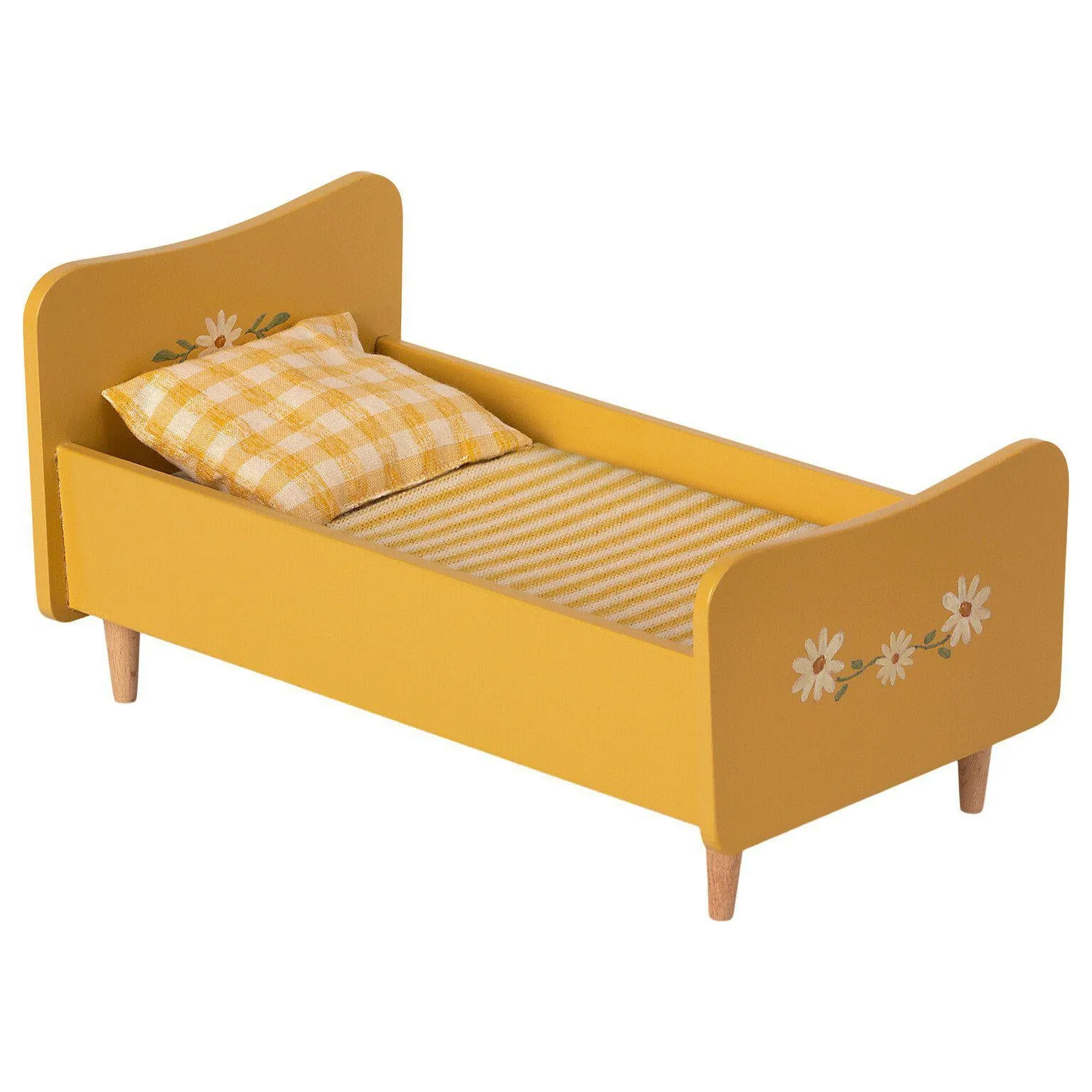 Maileg Mini Wooden Bed Yellow
