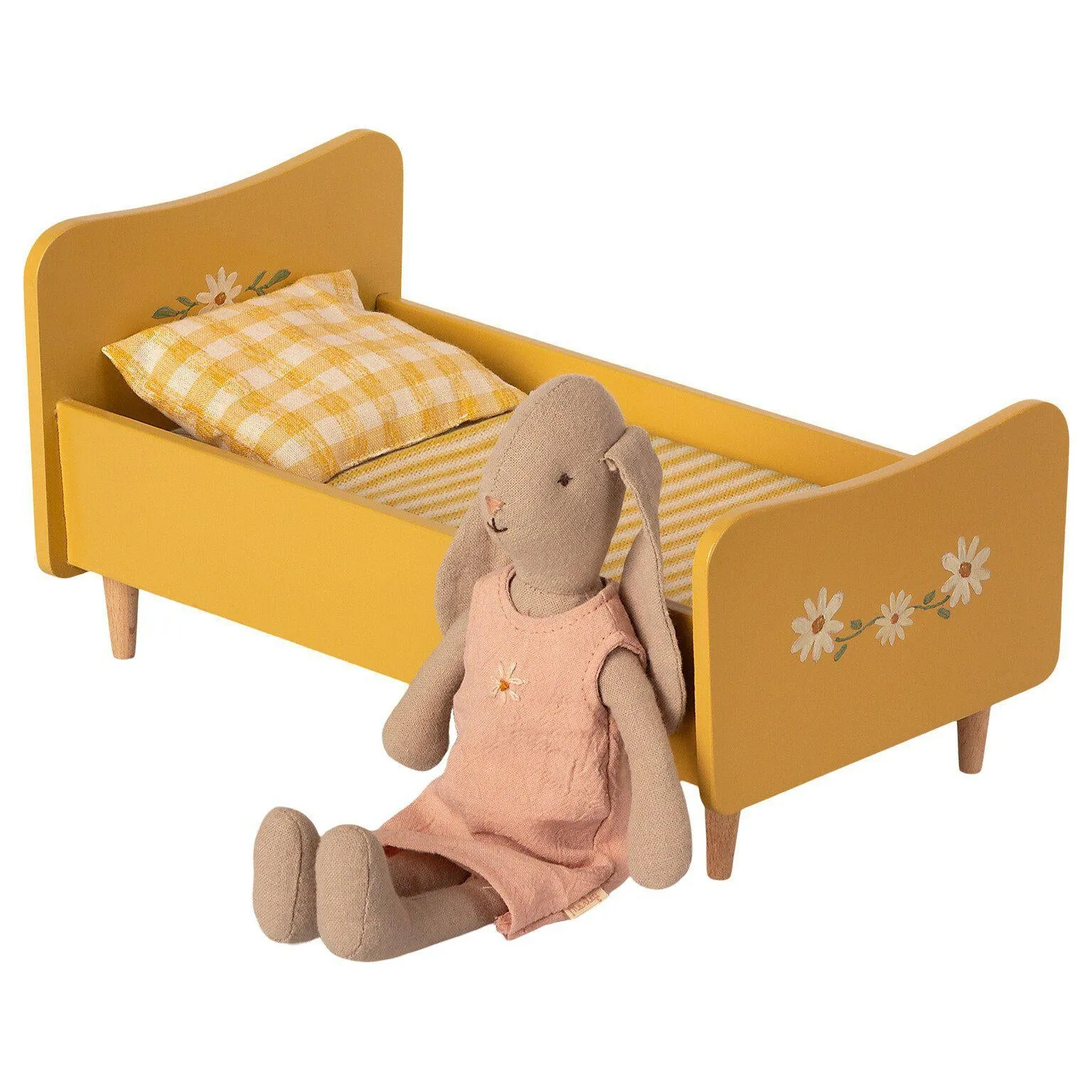 Maileg Mini Wooden Bed Yellow