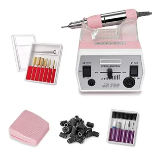 Makartt Geneviere Electric Nail Drill Machine with Gold Carbide Nail Drill Bit Set Bundle