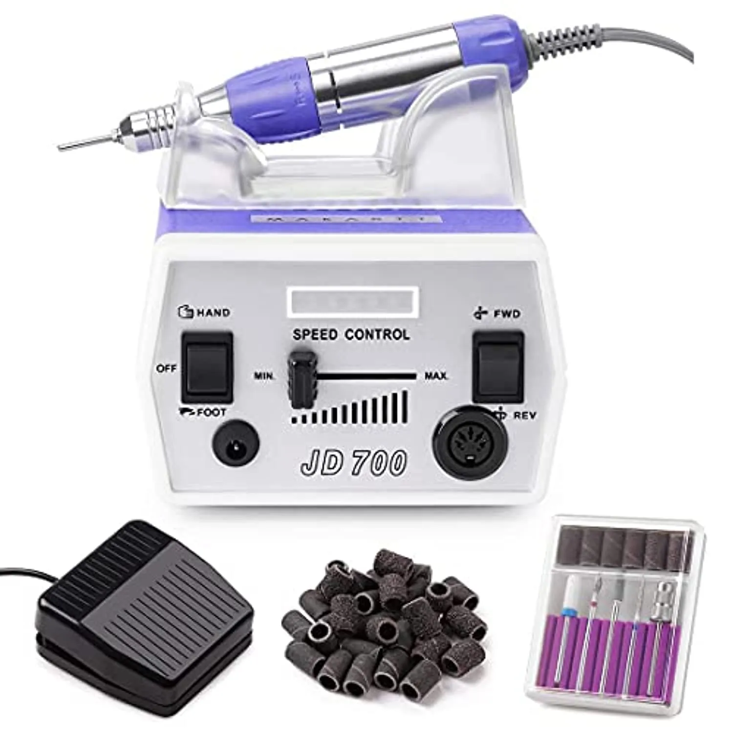 Makartt Nail Drill with Nail Bits Bundle, Electric Nail Drill Machine and 7Pcs Nail Drill Bits Set Remove Acrylic Nail