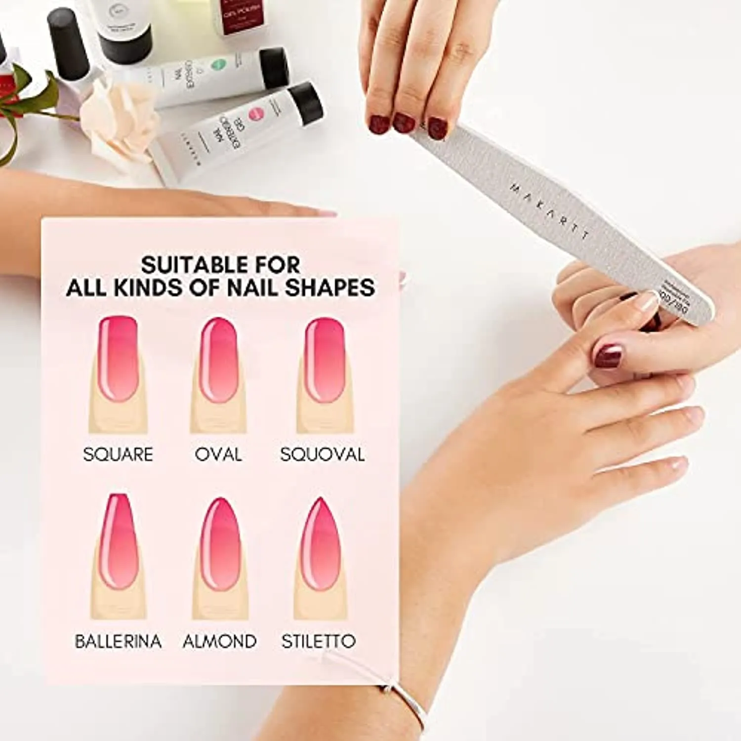 Makartt Super Strong Nail Glue with Nail File Zebra Nail Files Bundle， 0.07oz 10Pcs Nail Tips Glue for Stick On Nails Long Lasting， 100 180 Grit 10PCS Nail File Kit for Acrylic Nails Poly Nail Gel