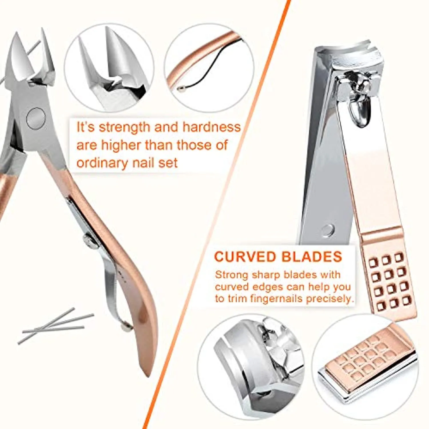 Manicure Set Nail Clippers Pedicure Kit, Professional Stainless Steel Personal Grooming Kit, 18 in 1 Nail Care Tools with Luxurious Leather Travel Case for men and women
