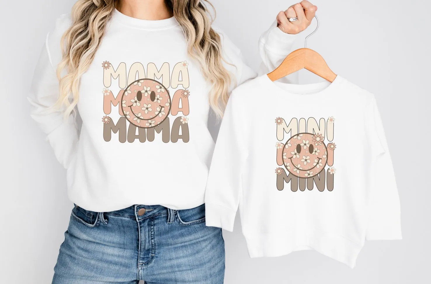 Matching Mini & Mama Mummy Personalised Jumpers boy mama  - Various Colours