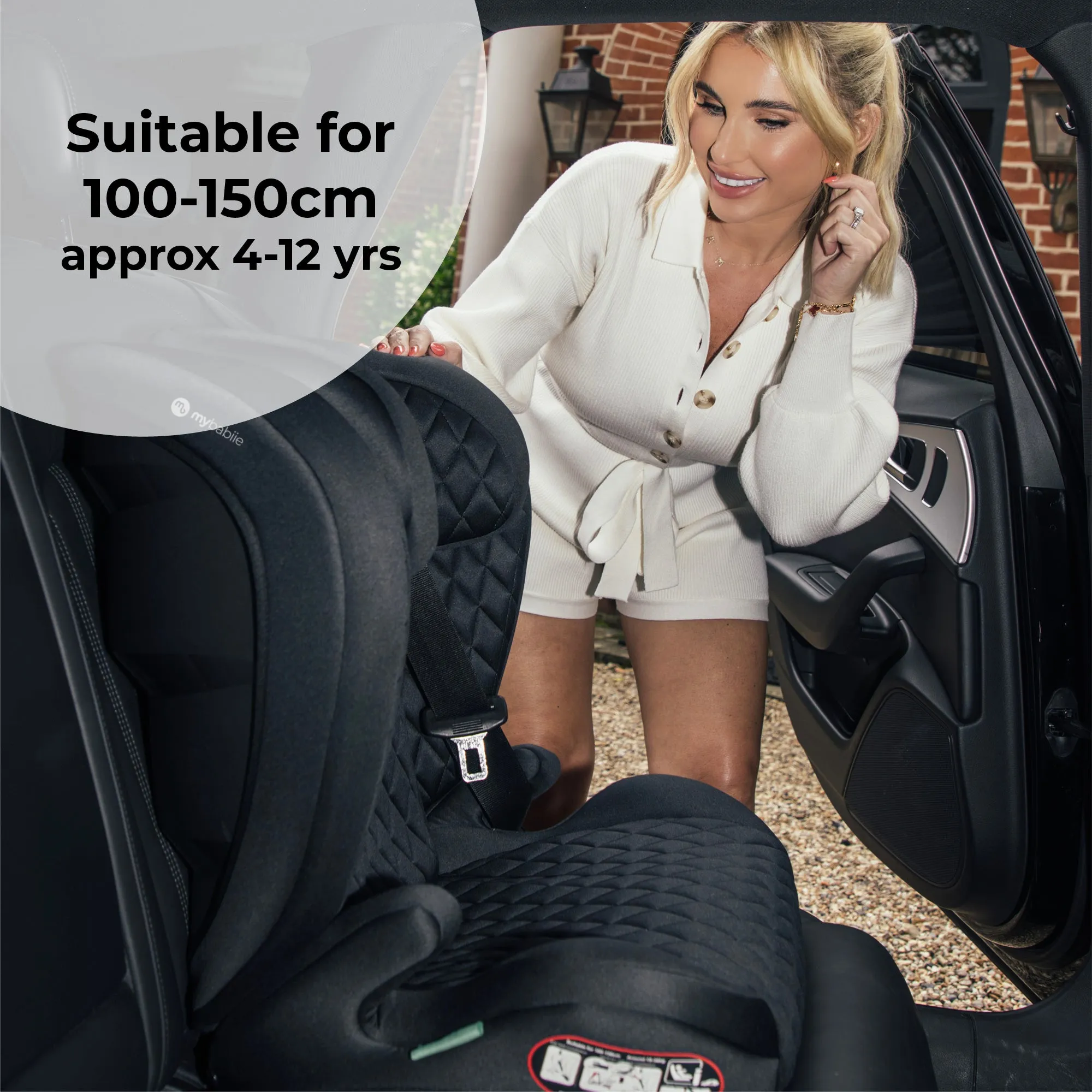 MBCS23 i-Size (100-150cm) High Back Booster Car Seat - Quilted Black