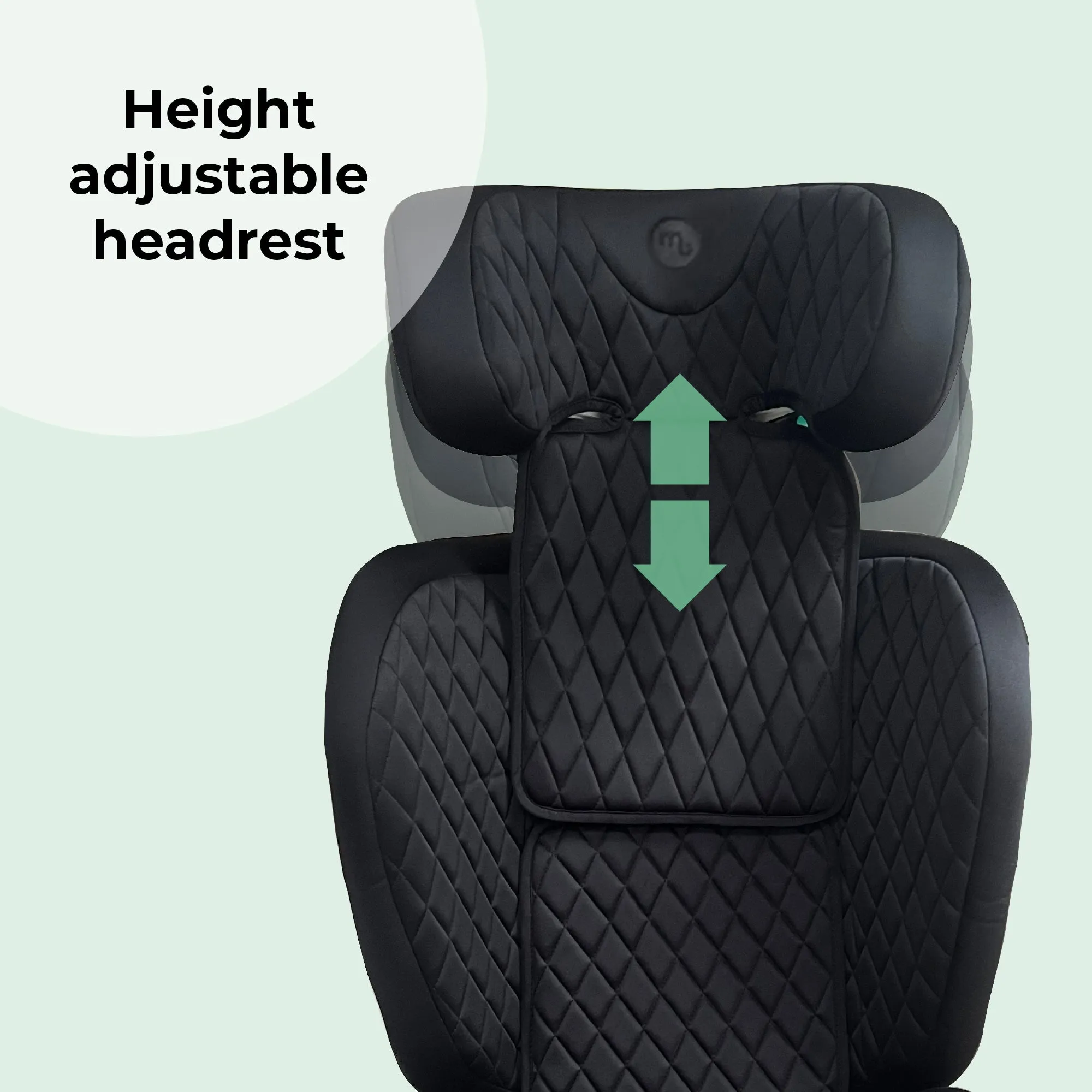 MBCS23 i-Size (100-150cm) High Back Booster Car Seat - Quilted Black
