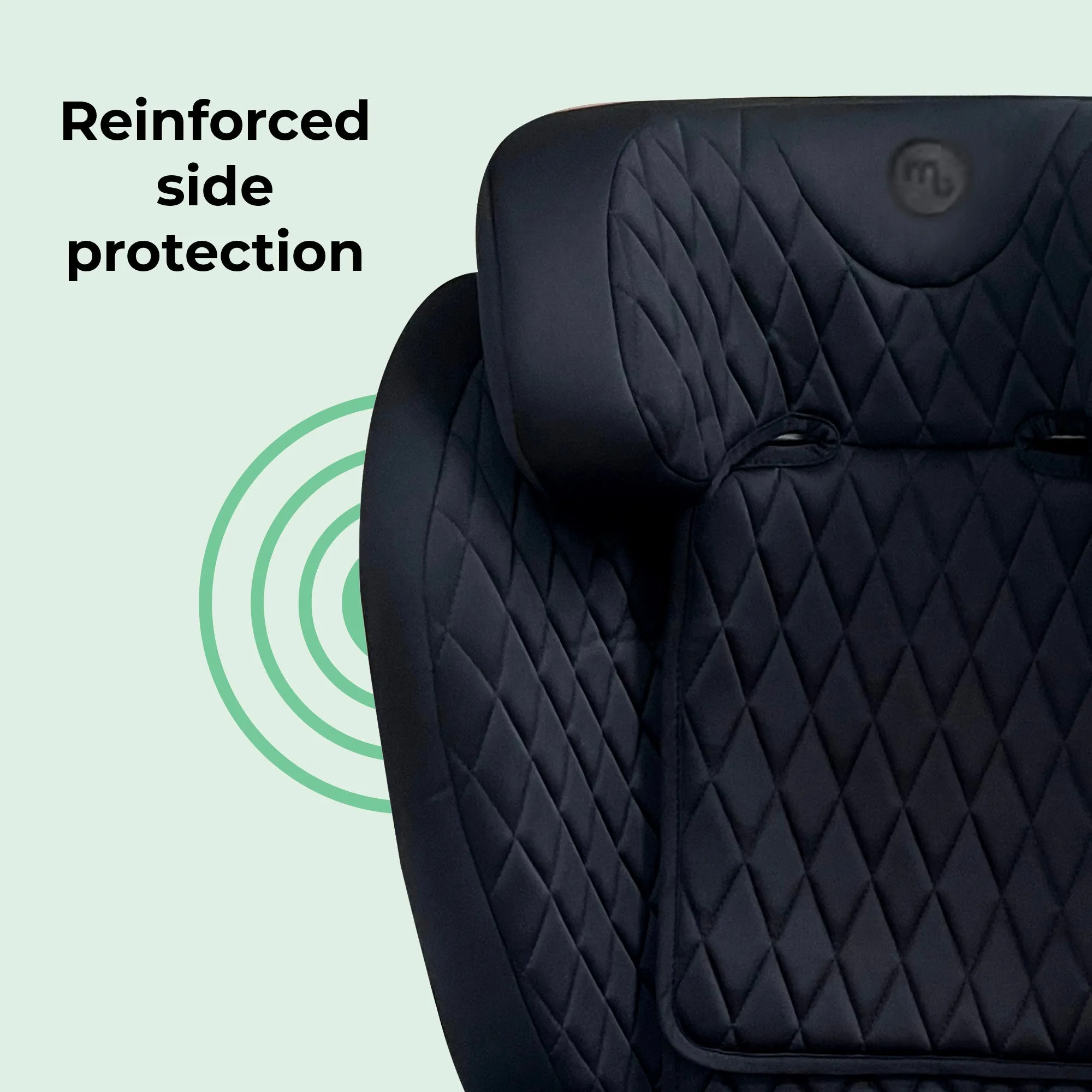 MBCS23 i-Size (100-150cm) High Back Booster Car Seat - Quilted Black