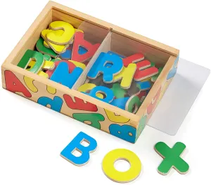 Melissa & Doug 52 Wooden Alphabet Magnets in a Box (Developmental Toys, Sturdy Wooden Construction, 52 Pieces)