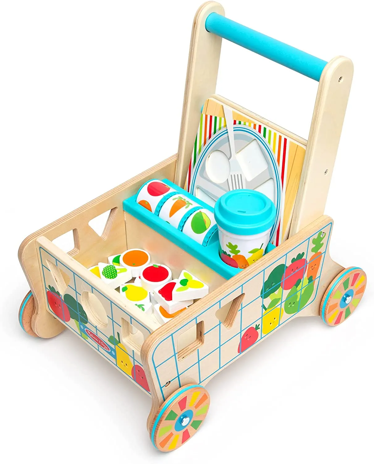 Melissa & Doug Wooden Shape Sorting Grocery Cart