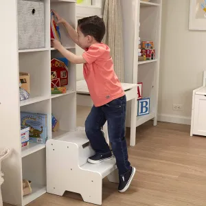 Melissa & Doug Wooden Step Stool, White! Great for helping kids up to 100 pounds reach books and toys, climb into bed, brush their teeth etc! Retail $50 