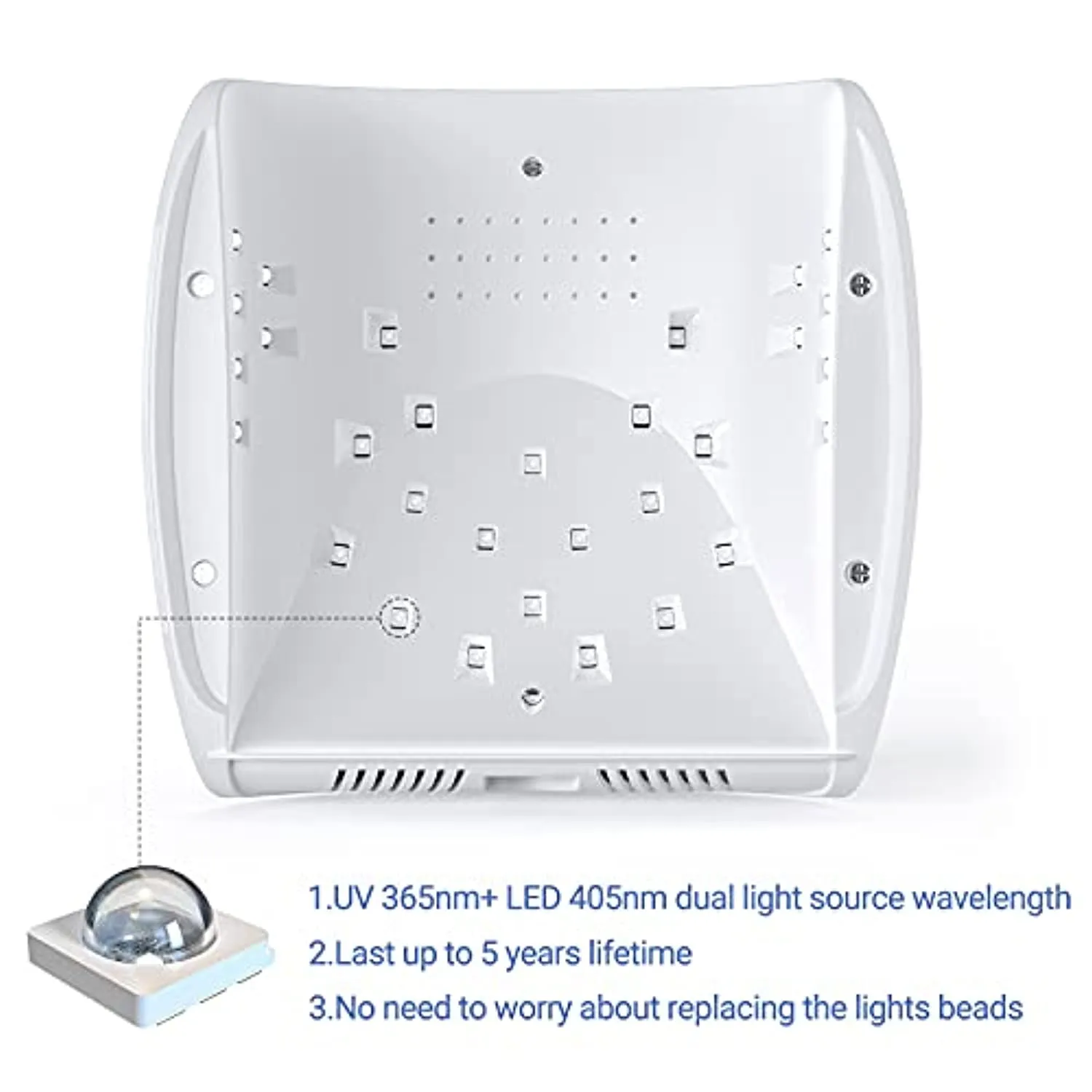 Melodysusie UV LED Nail Lamp True 54W Professional Nail Dryer for Gel Nail Polish Curing Lamp with 3 Timer Setting, Automatic Sensor, LCD Display, Detachable Tray Nail Art Tools Accessories