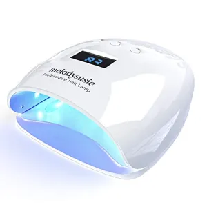 Melodysusie UV LED Nail Lamp True 54W Professional Nail Dryer for Gel Nail Polish Curing Lamp with 3 Timer Setting, Automatic Sensor, LCD Display, Detachable Tray Nail Art Tools Accessories