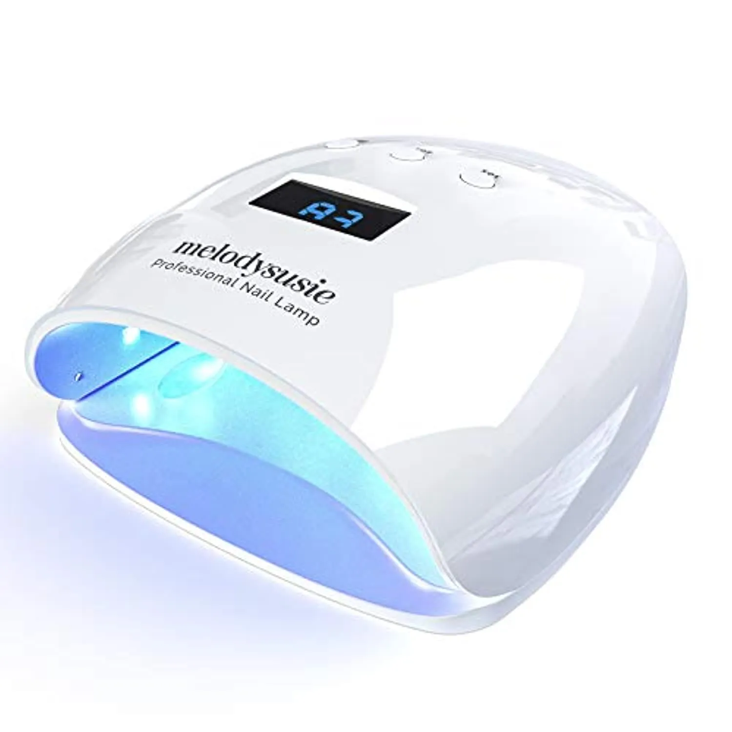 Melodysusie UV LED Nail Lamp True 54W Professional Nail Dryer for Gel Nail Polish Curing Lamp with 3 Timer Setting, Automatic Sensor, LCD Display, Detachable Tray Nail Art Tools Accessories